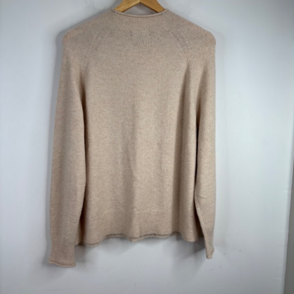 J Crew Rollneck Sweater L Supersoft Yarn Beige Wool Alpaca Classic Minimalist - Picture 5 of 10